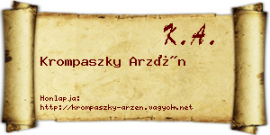 Krompaszky Arzén névjegykártya